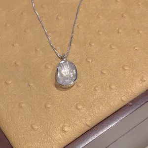 Large White Polki Diamond pendant in 925 SS.